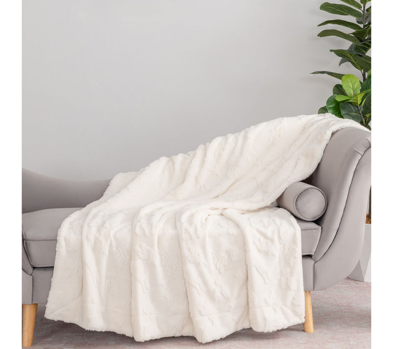 Berkshire Holiday Icon Jacquard Grace Fur 60x70 Throw — View 12