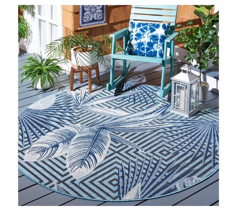 Safavieh Tropical Geometry 6'-5" x 6'-5" RoundOutdoor Rug — View 2