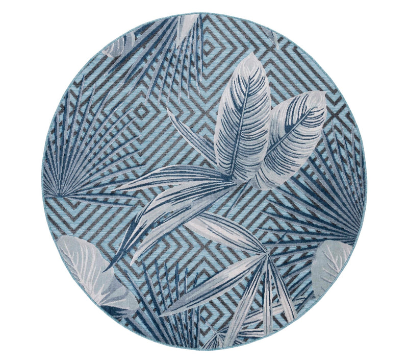 Safavieh Tropical Geometry 6'-5" x 6'-5" RoundOutdoor Rug — View 7