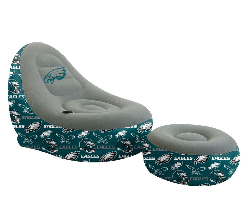 Pegasus Sports NFL Tonal Logo Inflatable ChairOttoman — Main view
