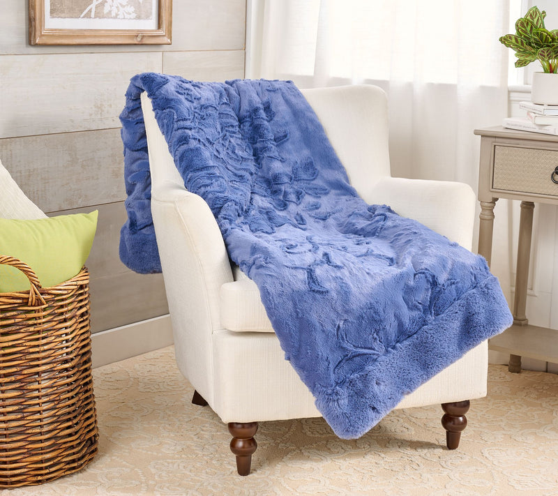 Hotel du Cobb 50x70 Bloom Floral Faux Fur Throw by Dennis Basso — View 6