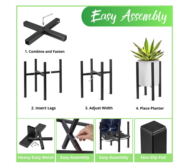 Sorbus Adjustable Metal Plant Stand, Flower PotHolder 2-Pack — View 5