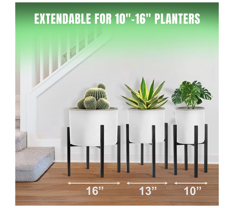 Sorbus Adjustable Metal Plant Stand, Flower PotHolder 2-Pack — View 2