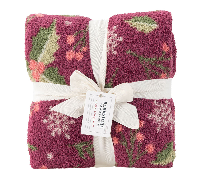 Berkshire 60x70 Printed Retro Plush Winter Greenery Throw — View 2