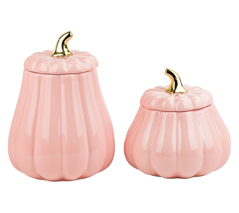 10 Strawberry Street Set of 2 Pink Graduated Gourd Canisters — Main view