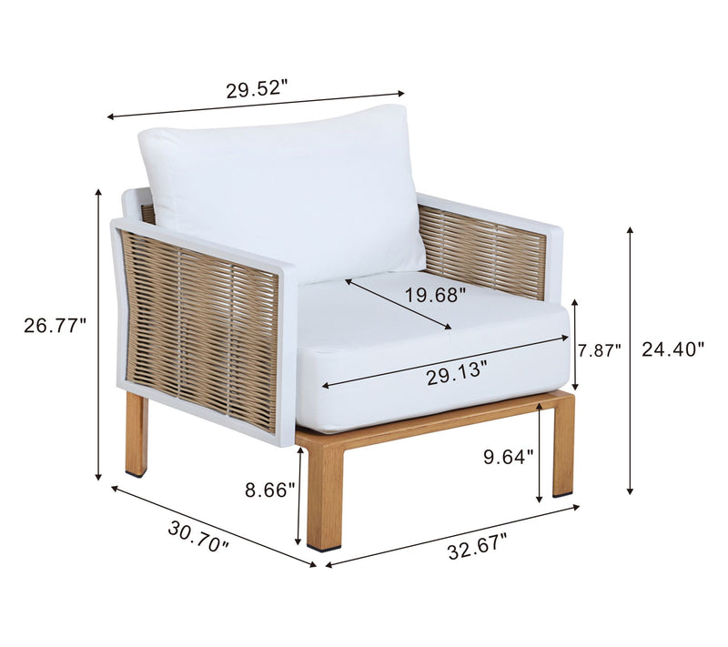 Manhattan Comfort 4-Piece Vine Patio Conversation Set — View 3