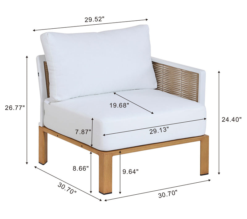 Manhattan Comfort 4-Piece Vine Patio Conversation Set — View 7