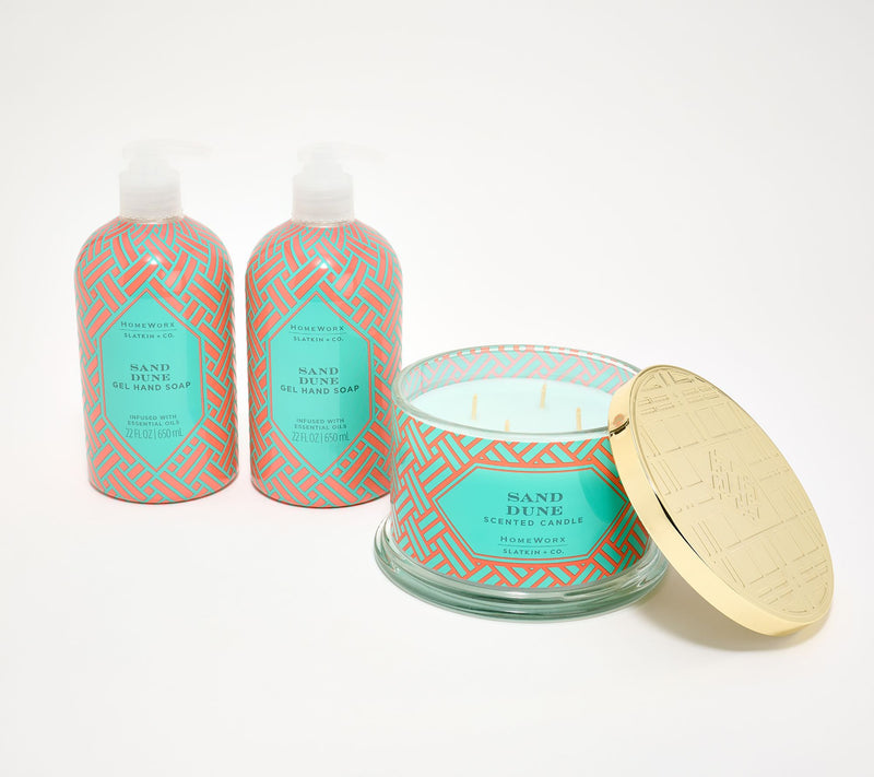 HomeWorx by Slatkin + Co. Sand Dune 18oz Candle & S/2 Soaps — Main view