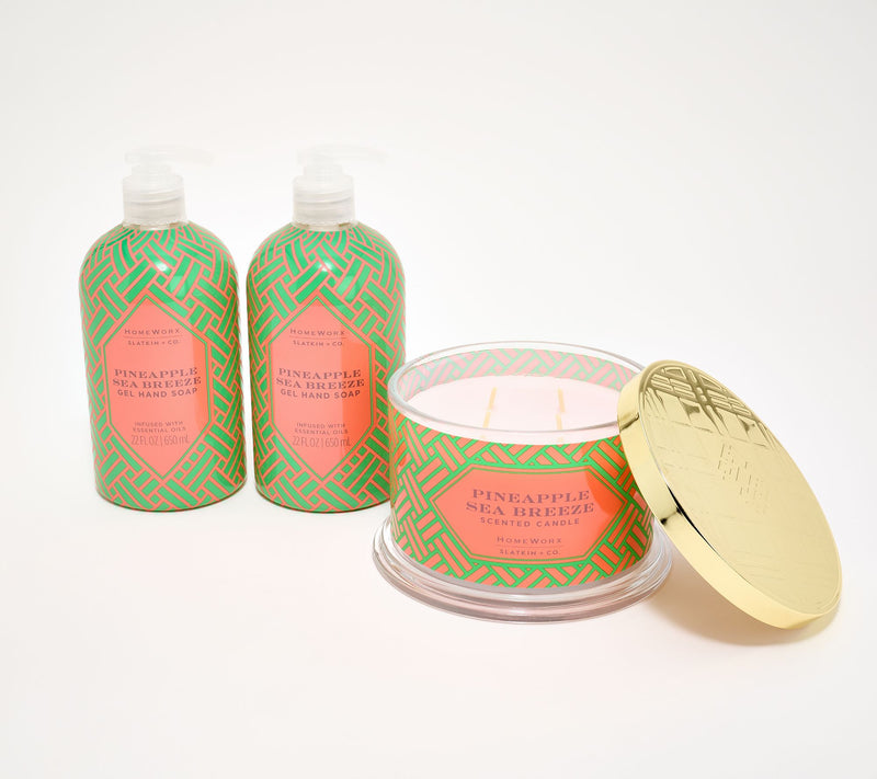 HomeWorx by Slatkin + Co. Pine Sea Breeze 18oz Candle & S/2 Soaps — Main view