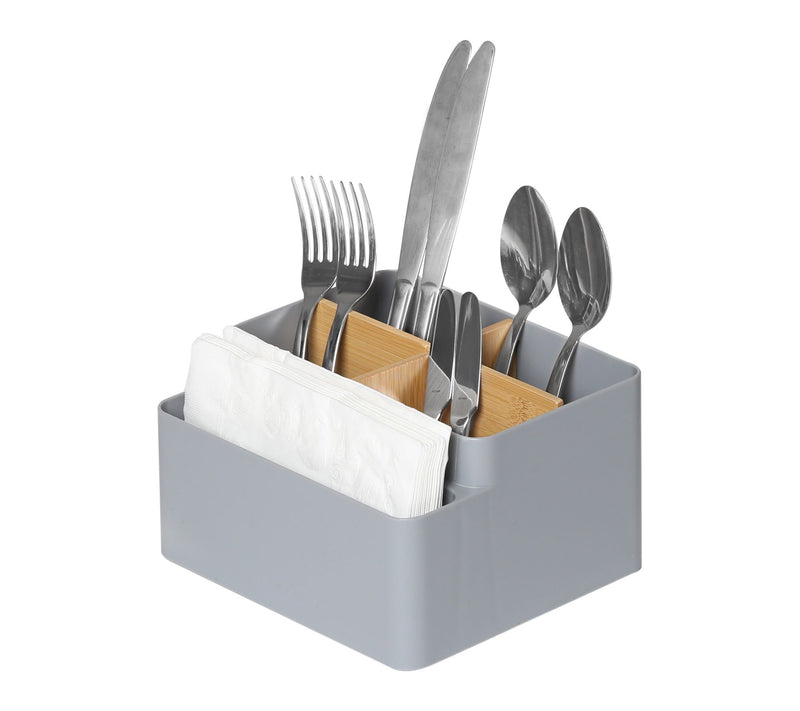 Seville Classics Bamboo Desktop Gray Organizer2 Pack — View 3