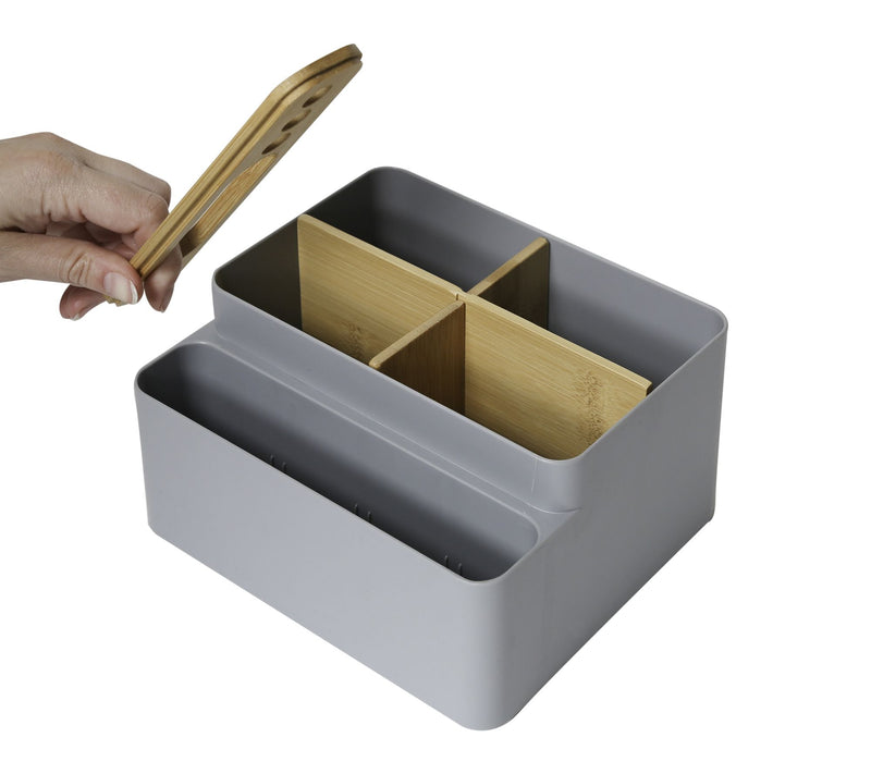 Seville Classics Bamboo Desktop Gray Organizer2 Pack — View 7