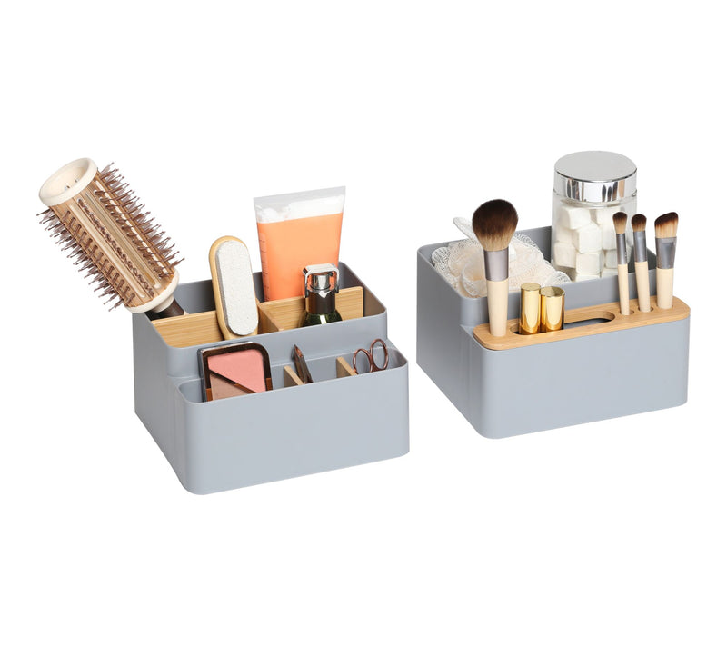 Seville Classics Bamboo Desktop Gray Organizer2 Pack — View 2