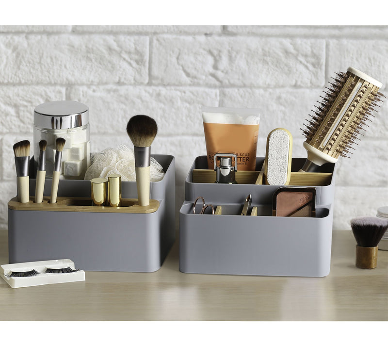 Seville Classics Bamboo Desktop Gray Organizer2 Pack — View 5