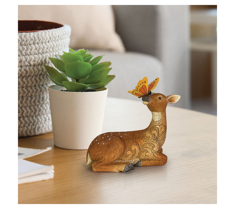 Jim Shore Heartwood Creek Deer with Butterfly Figurine 3.5"H — View 2