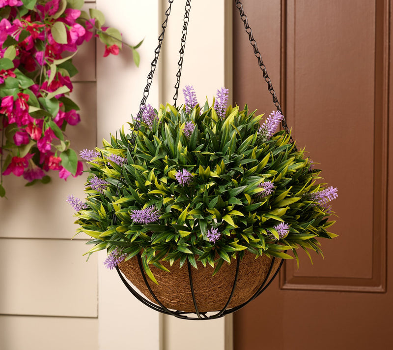 Wicker Park 17" Faux Floral Indoor/Outdoor Spring Hanging Basket — Main view
