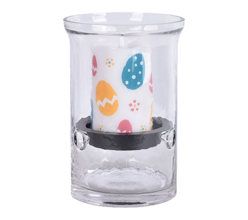 Temp-tations Glass Hurricane with 5" Flameless Candle — View 6