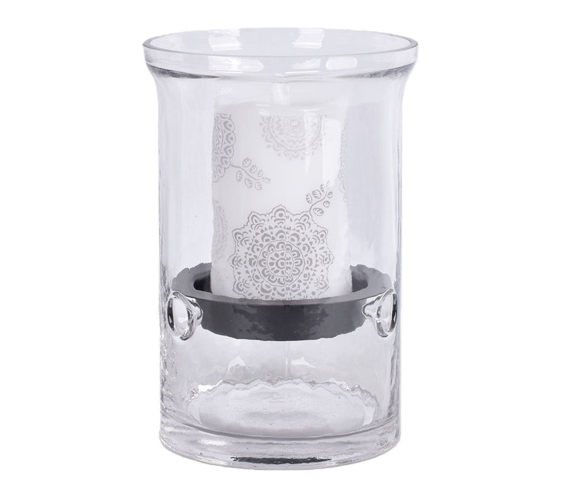 Temp-tations Glass Hurricane with 5" Flameless Candle — View 4