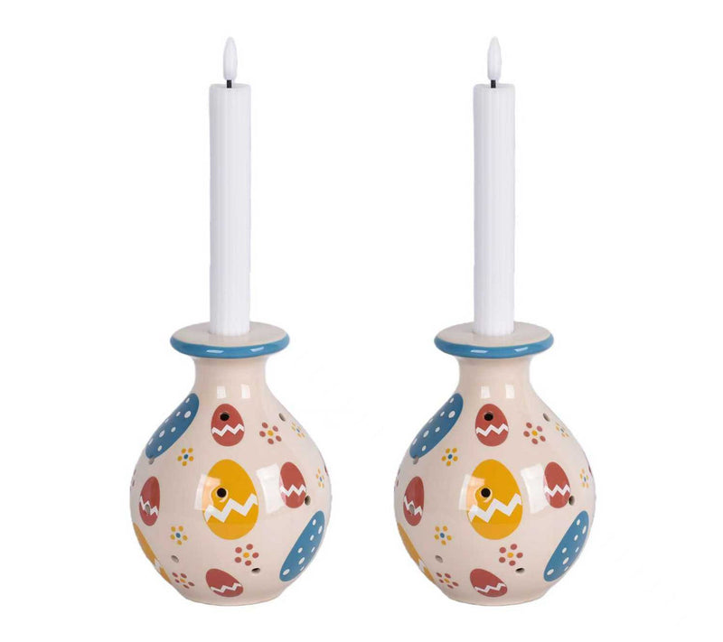 Temp-tations Seasonal Set of 2 Taper Candle Holders — View 3
