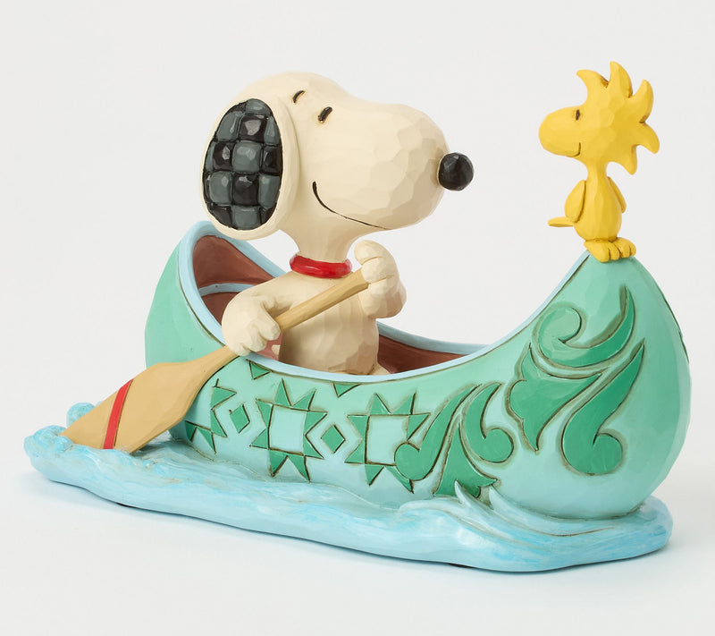 Peanuts by Jim Shore Snoopy and Woodstock in Canoe Figurine — View 3