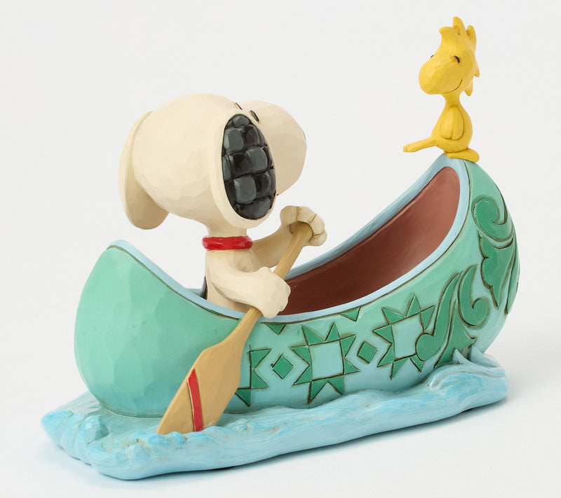 Peanuts by Jim Shore Snoopy and Woodstock in Canoe Figurine — View 2