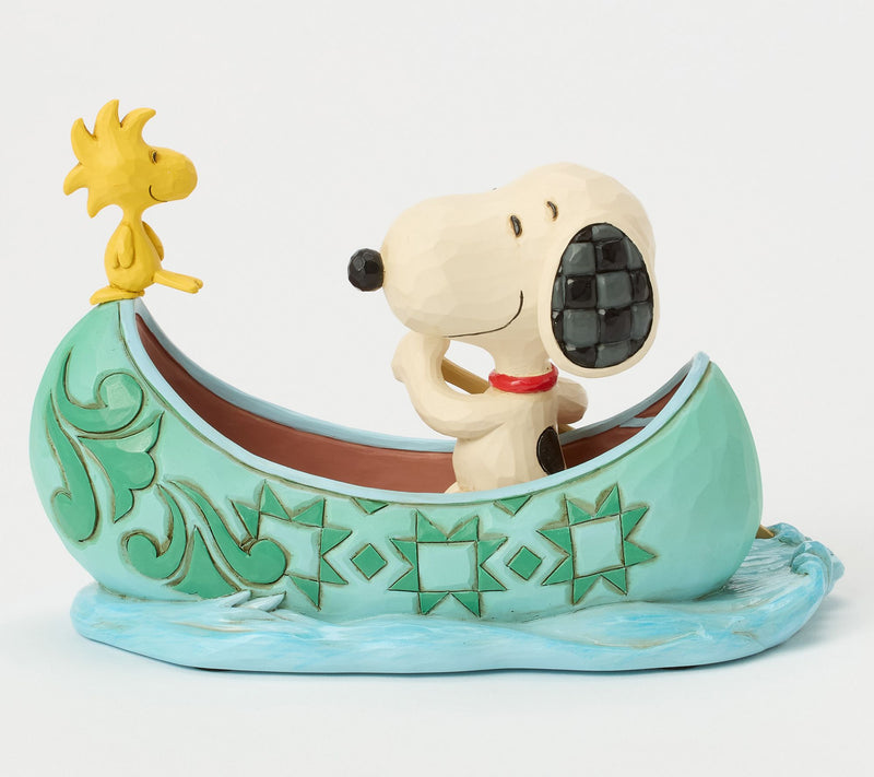 Peanuts by Jim Shore Snoopy and Woodstock in Canoe Figurine — View 5