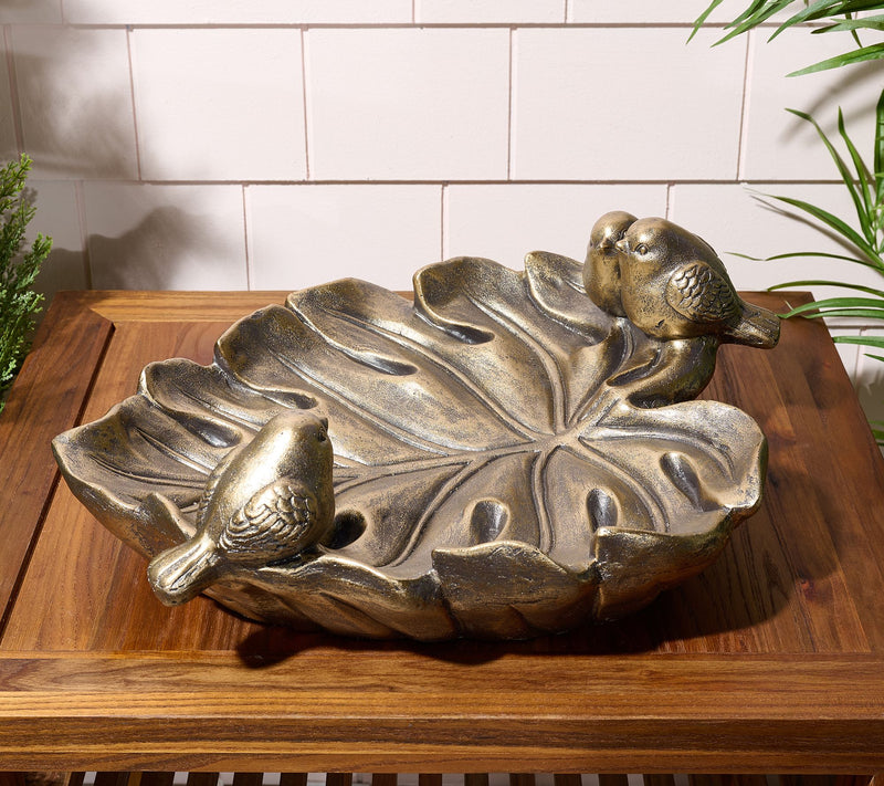 Indoor/Outdoor Leaf Feeder/Bath with Birds by Valerie — Main view
