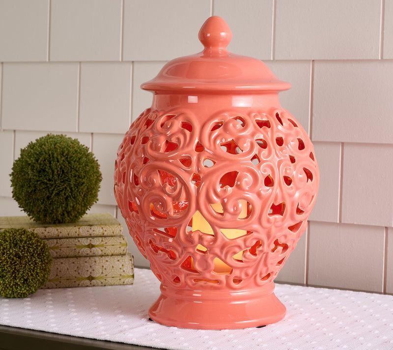Indoor/Outdoor 16" Flickering Flame Ceramic Urn by Valerie — Main view