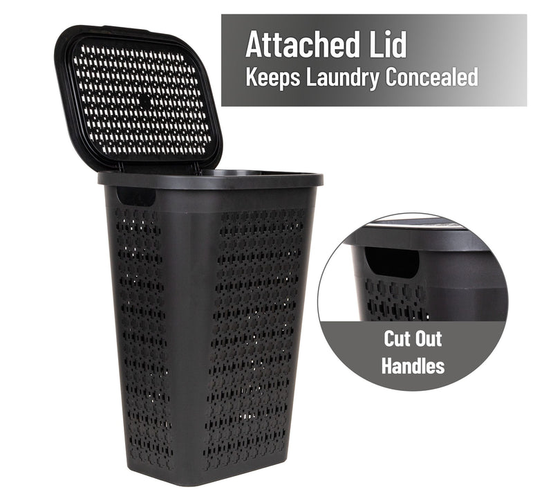 Mind Reader Slim Tapered Laundry Hamper with Lid — View 12