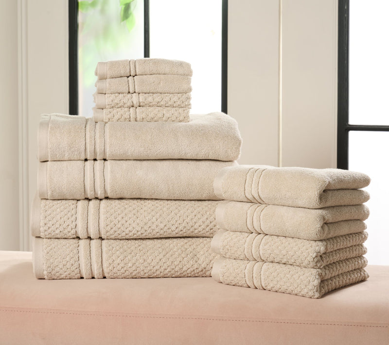 Home Reflections 100% Cotton Solid & Texture 12-pc Towel Set — View 14