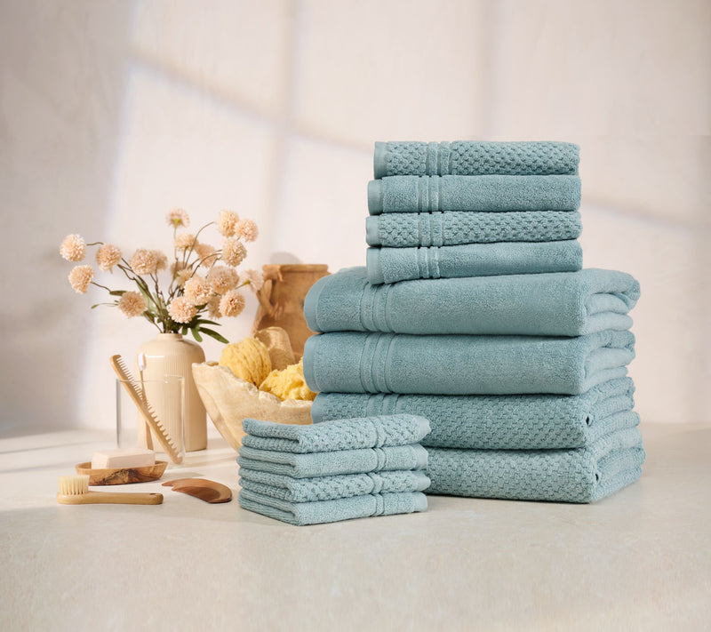 Home Reflections 100% Cotton Solid & Texture 12-pc Towel Set — View 28