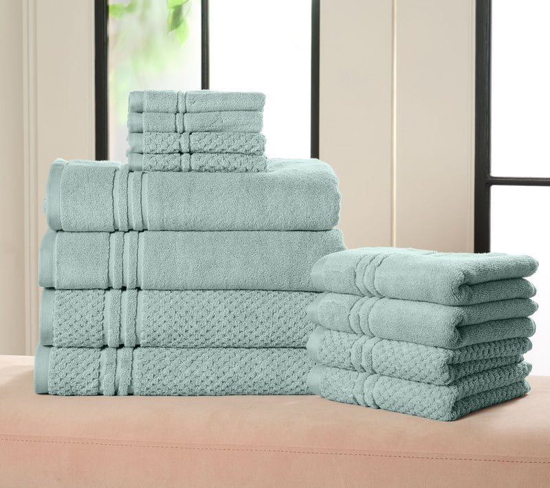 Home Reflections 100% Cotton Solid & Texture 12-pc Towel Set — View 10