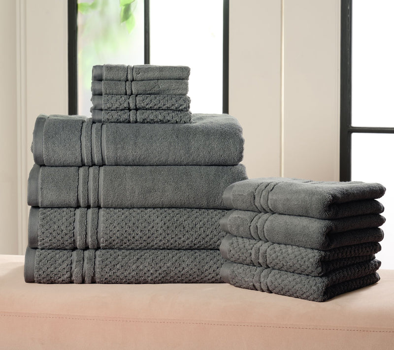 Home Reflections 100% Cotton Solid & Texture 12-pc Towel Set — View 15