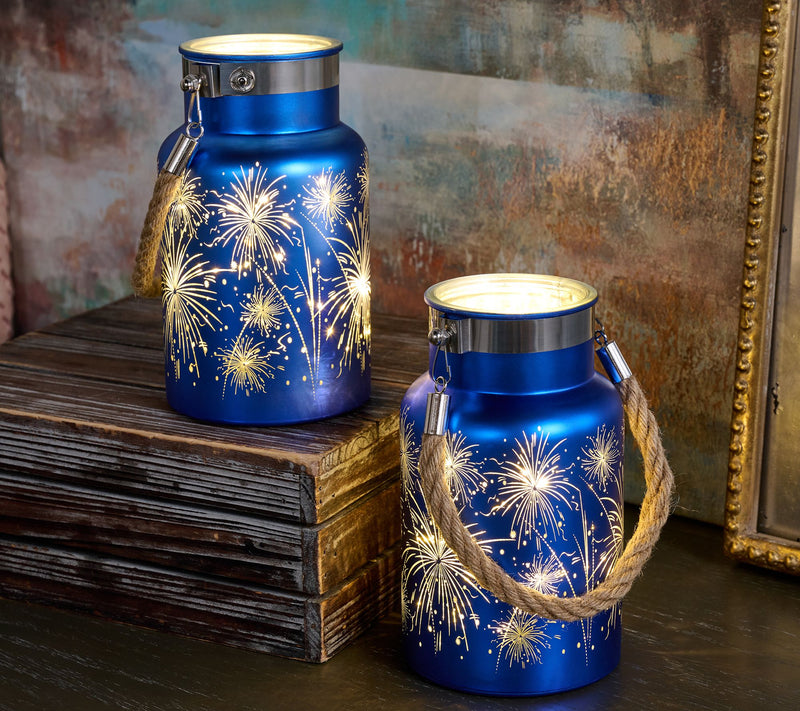 Set of 2 7" Celebration Fireworks Lanterns by Valerie — View 7