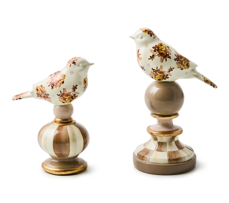 MacKenzie-Childs Wild Rose Brown Bird Topiaries, Set of 2 — View 6