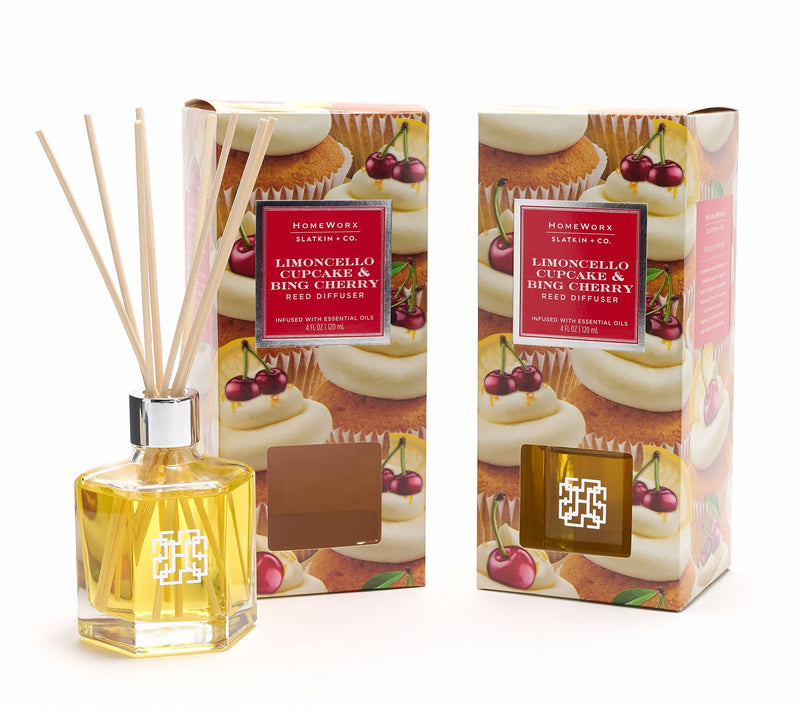 HomeWorx by Saltkin + Co. S/2 Bing Cherry Limon Cupcake Reed Diffusers — Main view