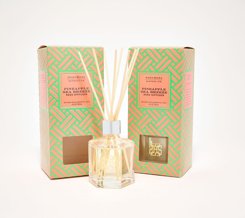 HomeWorx by Slatkin + Co. S/2 SpringFling Reed Diffusers Pineapple Sea — Main view