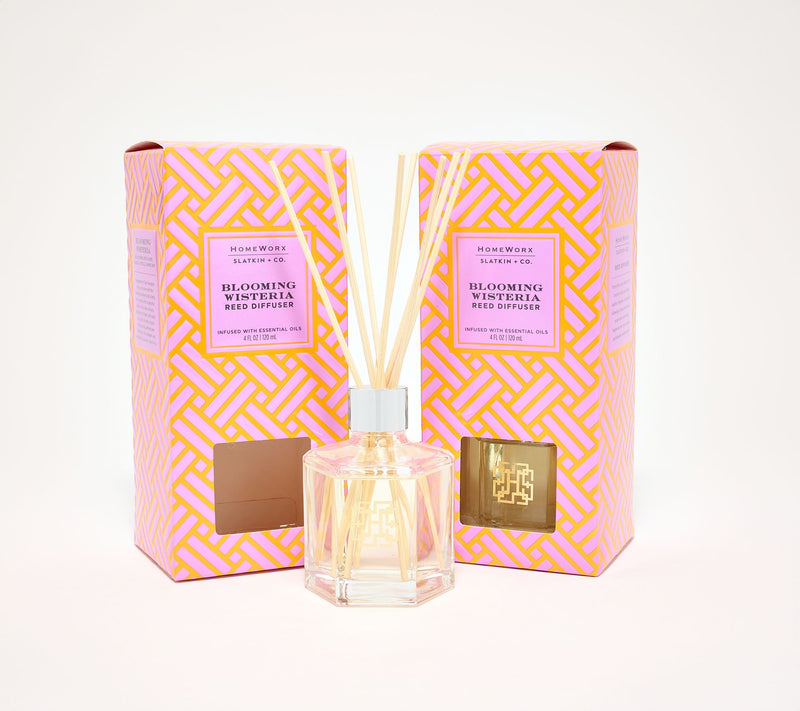 HomeWorx by Slatkin + Co. S/2 SpringFling Reed Diffusers Bloom Wisteria — Main view