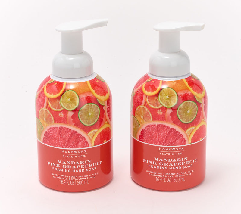 HomeWorx by Slatkin + Co. S/2 16oz Foam Hand Soap Mandarin Pink — Main view