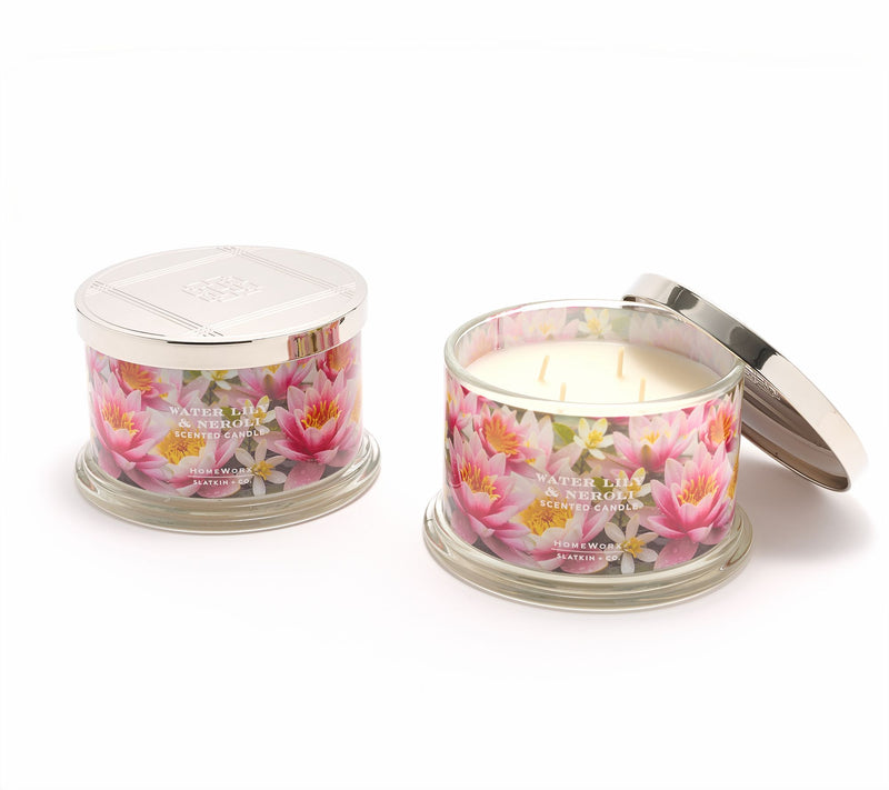 HomeWorx by Slatkin + Co. S/2 18oz Candles-Water Lily & Neroli — Main view