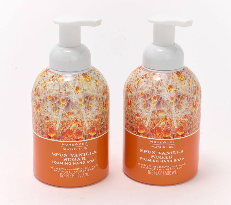 HomeWorx by Slatkin + Co. S/2 16oz Spun Vanilla Sugar Foam Hand Soaps — Main view
