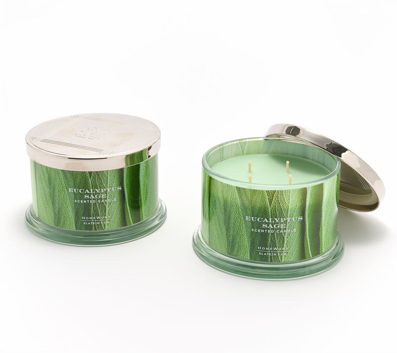 HomeWorx by Slatkin + Co. S/2 18oz Candles Eucalyptus Sage — Main view