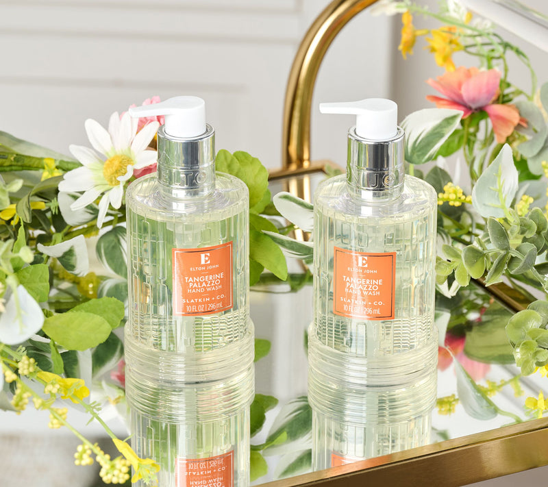 Elton John x Slatkin + Co. S/2 Tangerine Palazzo 10oz Gel Hand Soaps — Main view