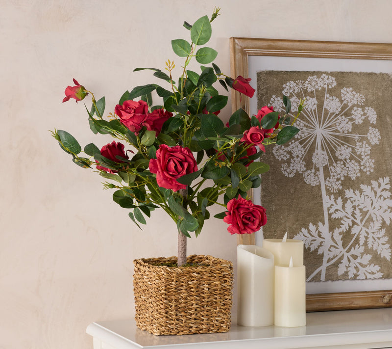 Wicker Park 27" Indoor/Outdoor Faux Rose Bush with Pot — View 5
