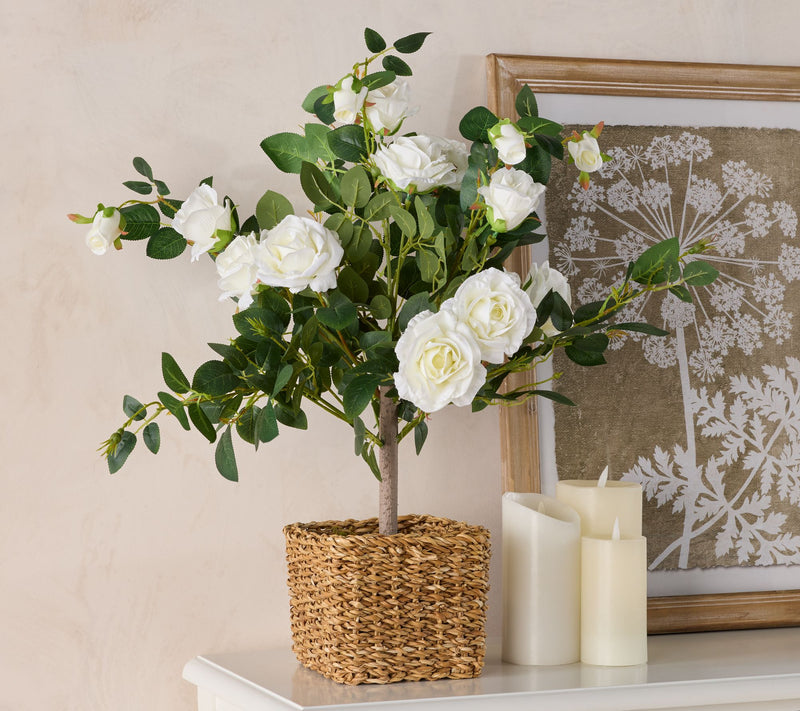 Wicker Park 27" Indoor/Outdoor Faux Rose Bush with Pot — View 7