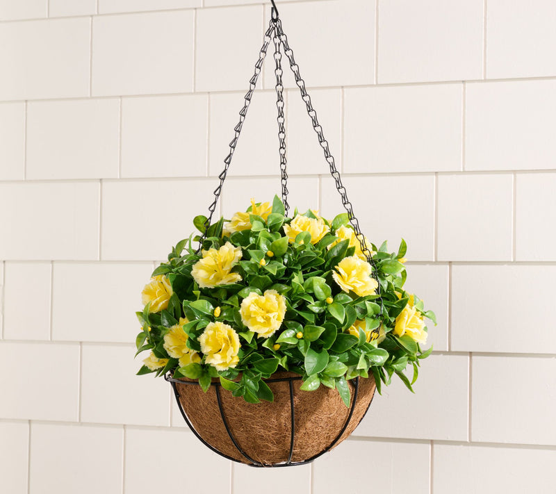 Wicker Park 15" Indoor/Outdoor Faux Azalea Hanging Basket — View 9