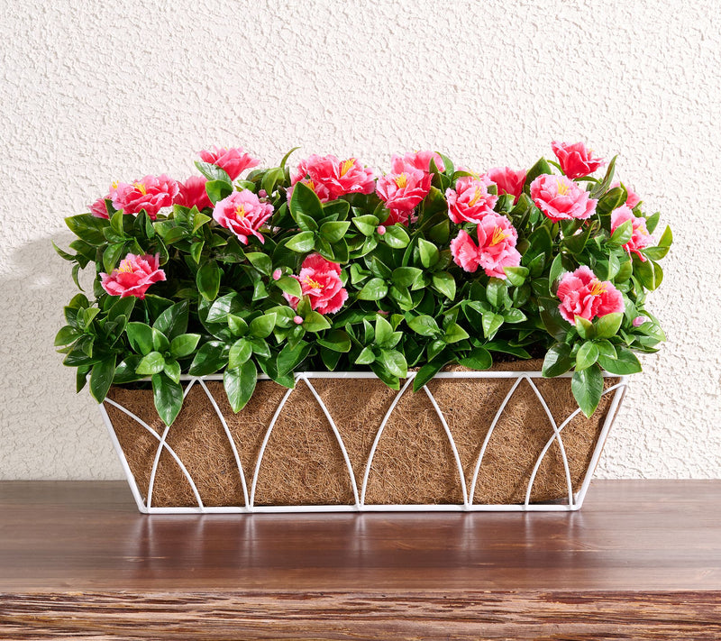 Wicker Park 20" Indoor/Outdoor Faux Azalea Planter Box — View 5