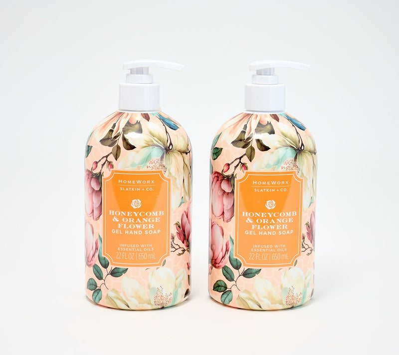 HomeWorx by Slatkin + Co. S/2 22oz HoneycombOrange Gel Hand Soap — Main view