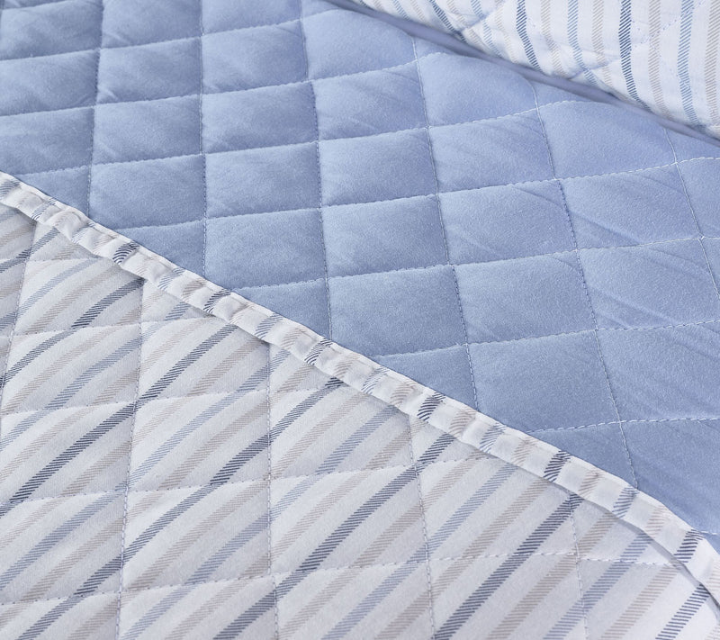 Martha Stewart 3-Piece Striped Coverlet Set Full/Queen — View 3