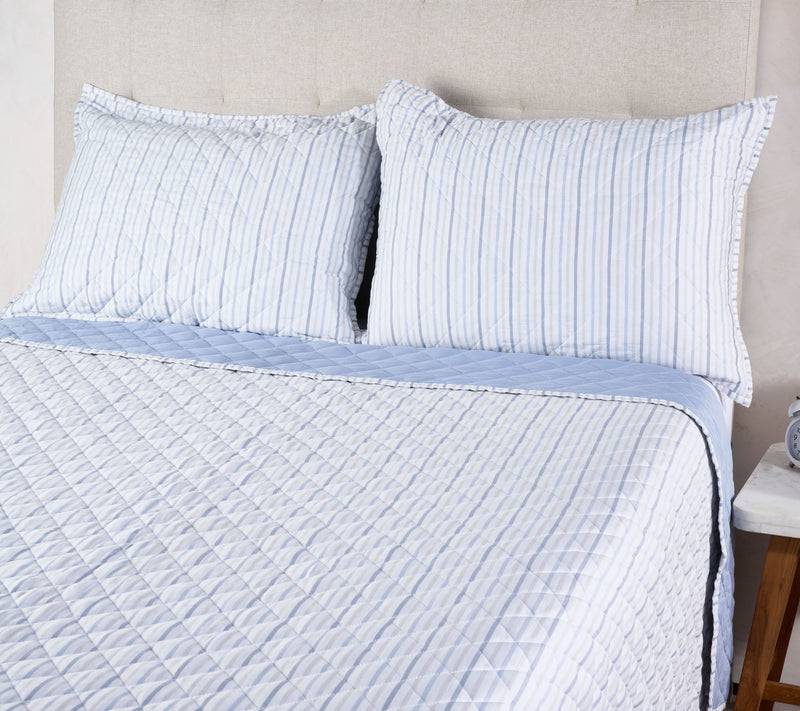 Martha Stewart 3-Piece Striped Coverlet Set King — Main view