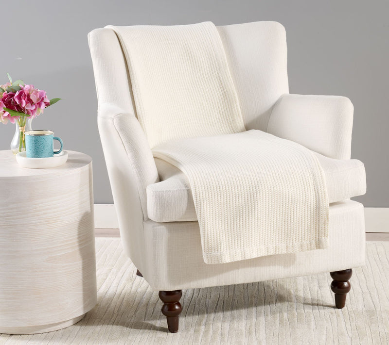 Martha Stewart 100% Cotton Waffle 60x70 Throw — View 9